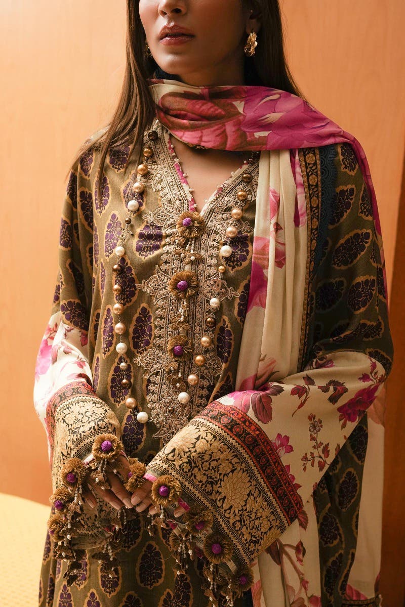 SANA SAFINAZ 3 Piece Stitched Digital Printed Linen Suit - M233-004B-CU