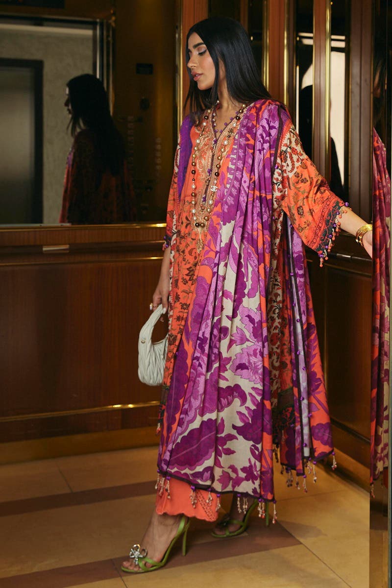 SANA SAFINAZ 3 Piece Stitched Digital Printed Linen Suit - M233-005A-CU