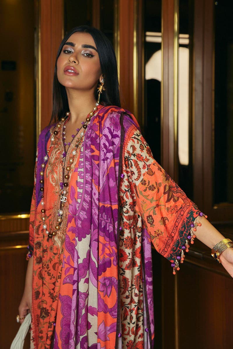 SANA SAFINAZ 3 Piece Stitched Digital Printed Linen Suit - M233-005A-CU