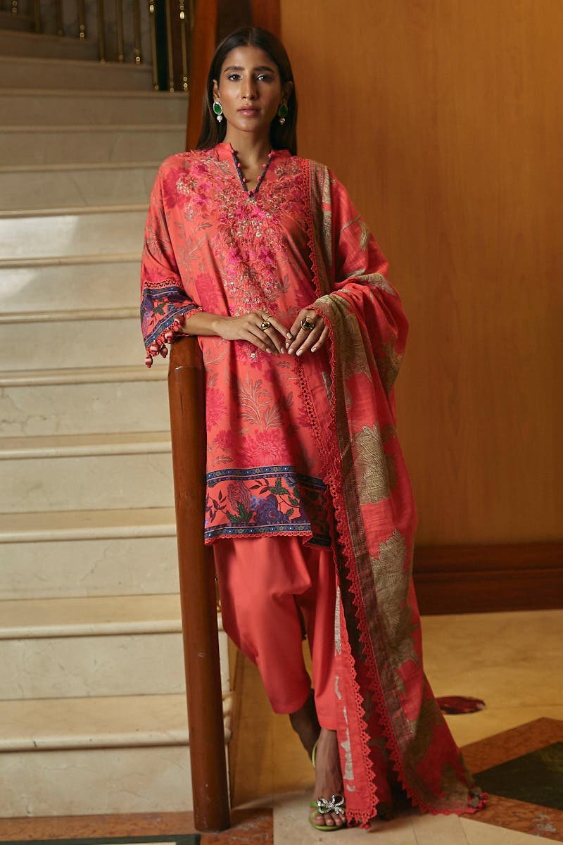 SANA SAFINAZ 3 Piece Stitched Digital Printed Linen Suit - M233-006A-CQ