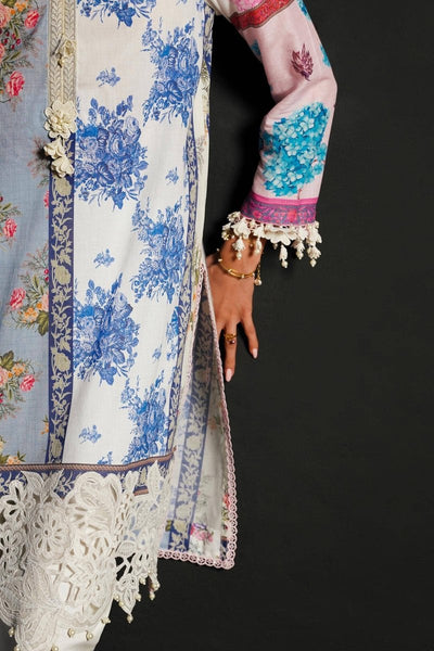 SANA SAFINAZ 3 Piece Unstitched Digital Printed Front On Lawn Shirt with Printed Silver Chiffon Dupatta - M241-003A-3CI