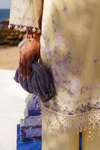 SANA SAFINAZ 3 Piece Unstitched Digital Printed Front On Lawn Shirt with Printed Silver Chiffon Dupatta - M241-004B-3CI