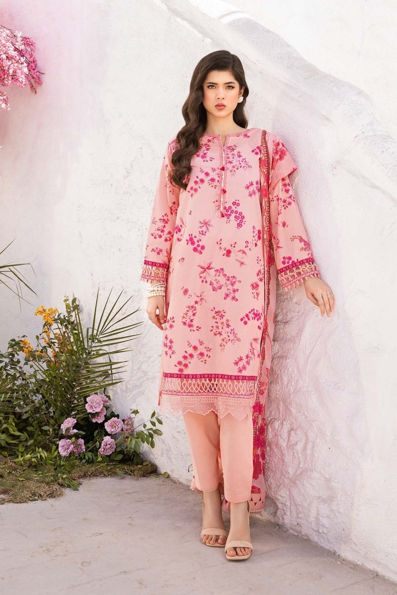 Maria. B 3 Pc Unstitched Embroidered Lawn Suit - MB-CUS25-709A