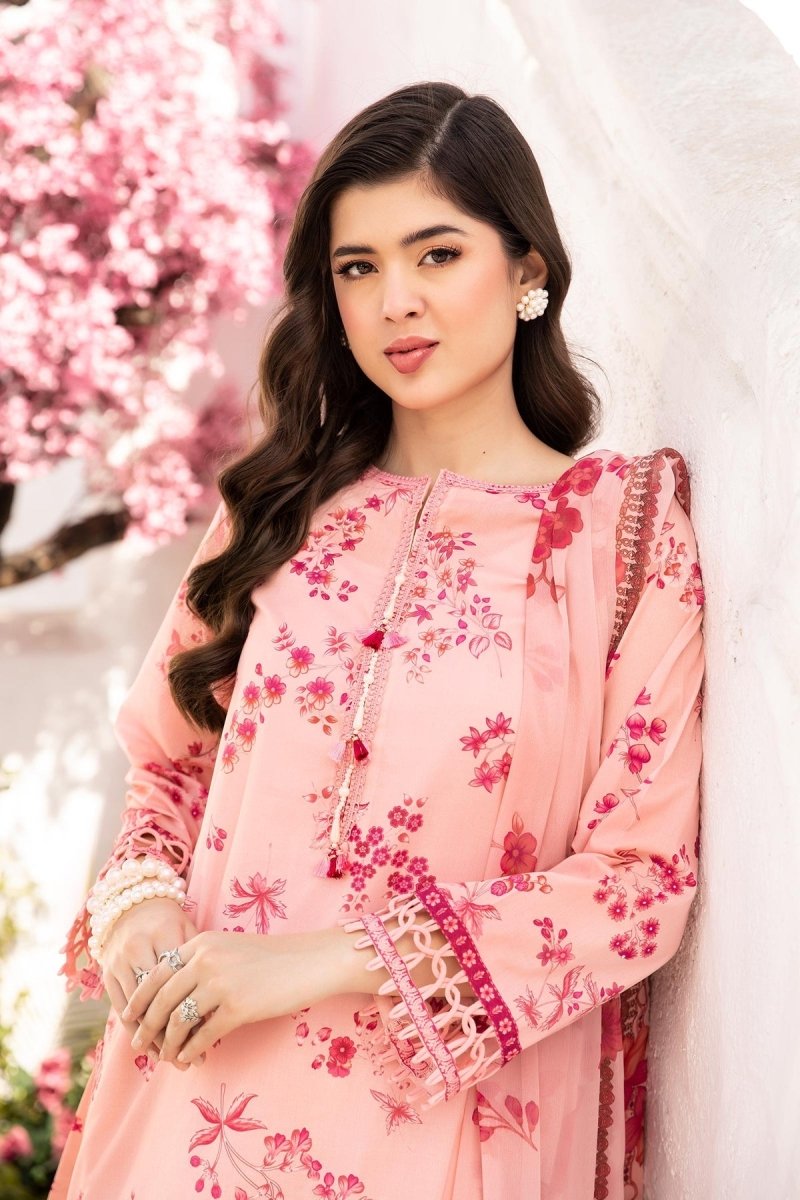 Maria. B 3 Pc Unstitched Embroidered Lawn Suit - MB-CUS25-709A