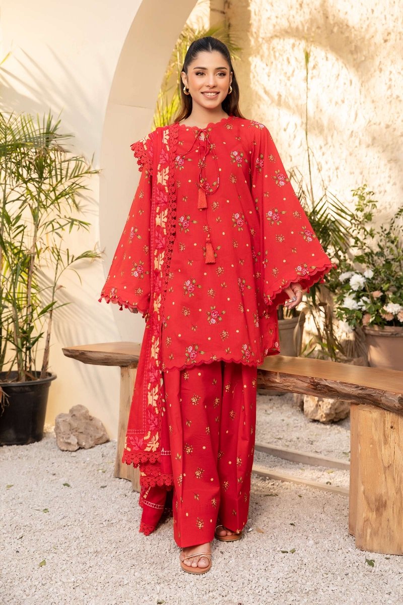 Maria. B 3 Pc Unstitched Printed Lawn Suit - MB-ELHV1-01