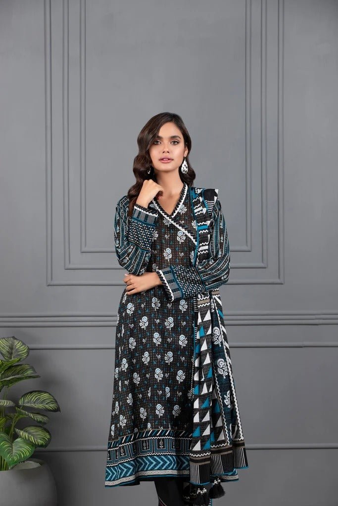 Lakhani Monochrome Ready To Wear 3 Piece Printed Lawn Suit LSM-2398