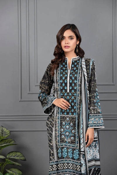 Lakhani Mono Chrome 3 Piece Unstitched Printed Lawn Suit MCC-7016