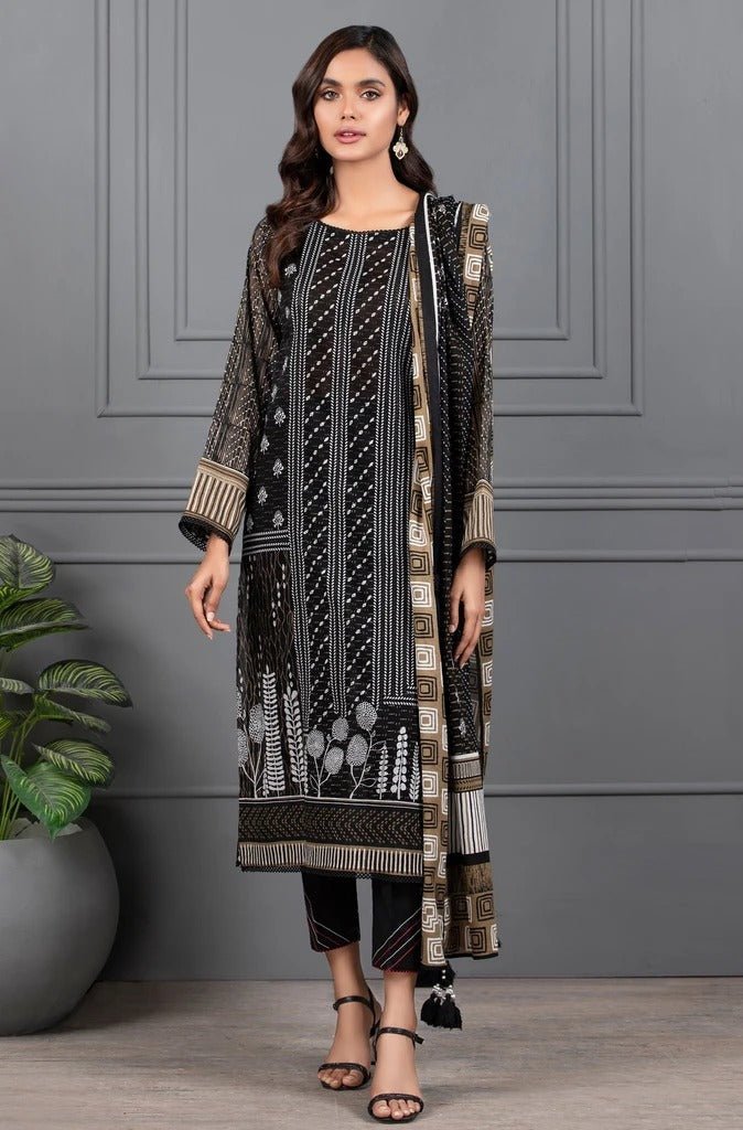 Lakhani Monochrome Ready To Wear 3 Piece Printed Lawn Suit LSM-2400