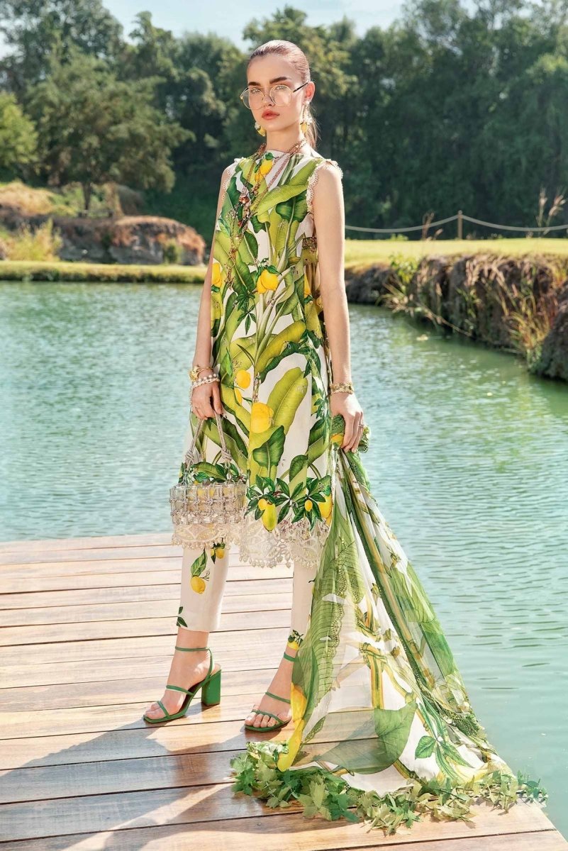 Maria. B 3-Piece Unstitched Printed Lawn Suit - MPT-2503-A