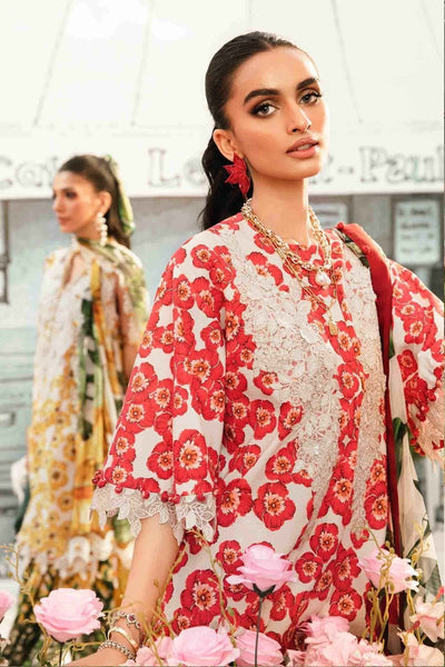 Maria. B 3 Piece Unstitched Embroidered Lawn Suit - MPT-2606-B