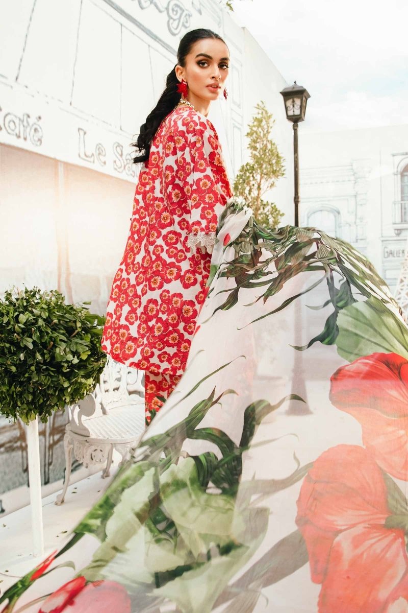 Maria. B 3 Piece Unstitched Embroidered Lawn Suit - MPT-2606-B