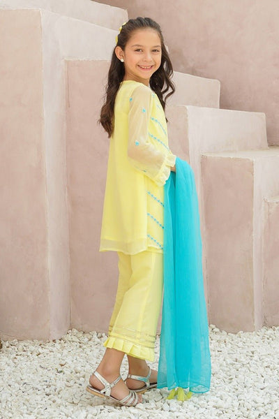 Ochre Clothing Stitched Kid’s Chiffon Embroidered 3 Pc Suit - OFW-EM-18