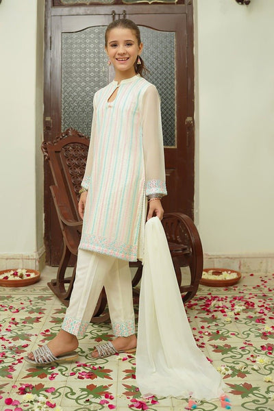Ochre Clothing Stitched Kid’s Chiffon Embroidered 3 Pc Suit - OFW-EM-33