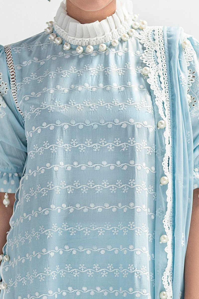 Gul Ahmed 3 Piece Unstitched Schiffli Embroidered Lawn Suit with Schiffli Embroidered Chiffon Dupatta PM-52041