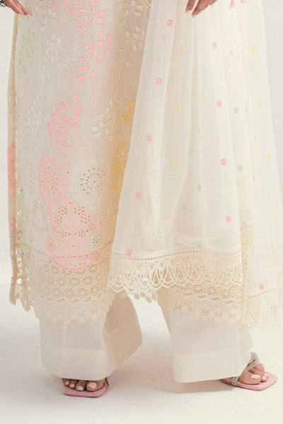 Gul Ahmed 3 Piece Unstitched Schiffli Embroidered Lawn Suit with Embroidered Chiffon Dupatta PM-52047
