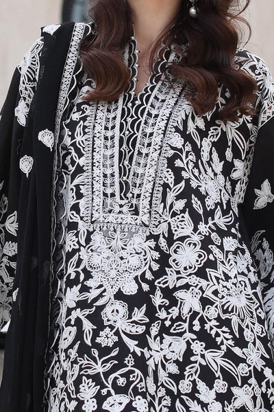 Gul Ahmed 3 Piece Unstitched Embroidered Lawn Suit with Embroidered Chiffon Dupatta PM-52056