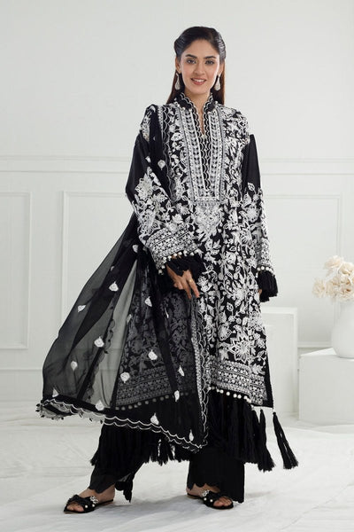 Gul Ahmed 3 Piece Unstitched Embroidered Lawn Suit with Embroidered Chiffon Dupatta PM-52056