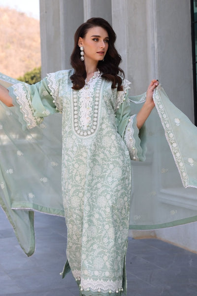 Gul Ahmed 3 Piece Unstitched Embroidered Lawn Suit with Embroidered Chiffon Dupatta PM-52068