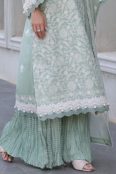 Gul Ahmed 3 Piece Unstitched Embroidered Lawn Suit with Embroidered Chiffon Dupatta PM-52068