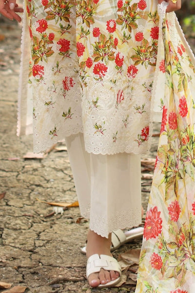 Gul Ahmed 3 Piece Unstitched Embroidered Printed Lawn Suit with Printed Chiffon Dupatta PR-52006