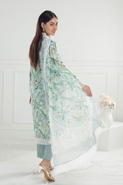 Gul Ahmed 3 Piece Unstitched Embroidered Printed Lawn Suit with Embroidered Printed Chiffon Dupatta PR-52007