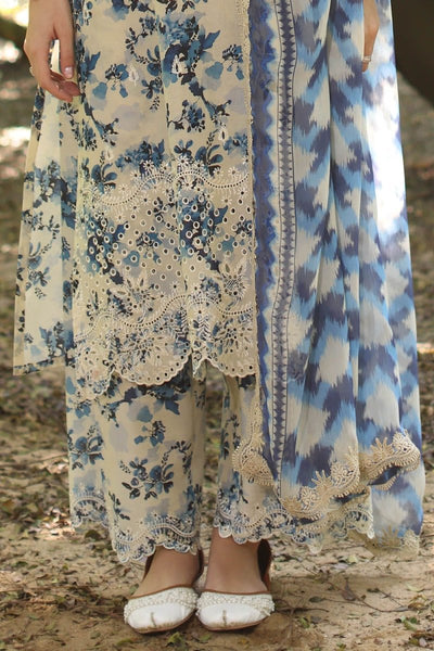 Gul Ahmed 3 Piece Unstitched Embroidered Printed Lawn Suit with Printed Chiffon Dupatta PR-52008