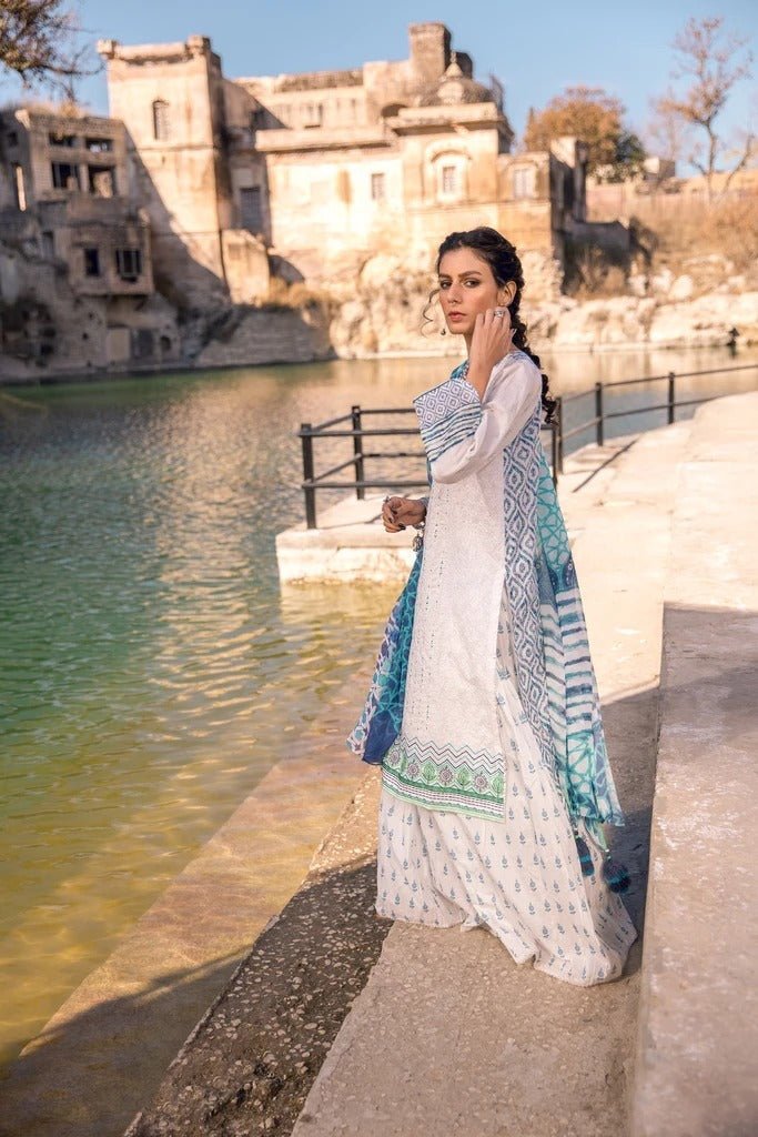 Lakhani Spring 3 Piece Unstitched Embroidered Lawn Suit SG-2106