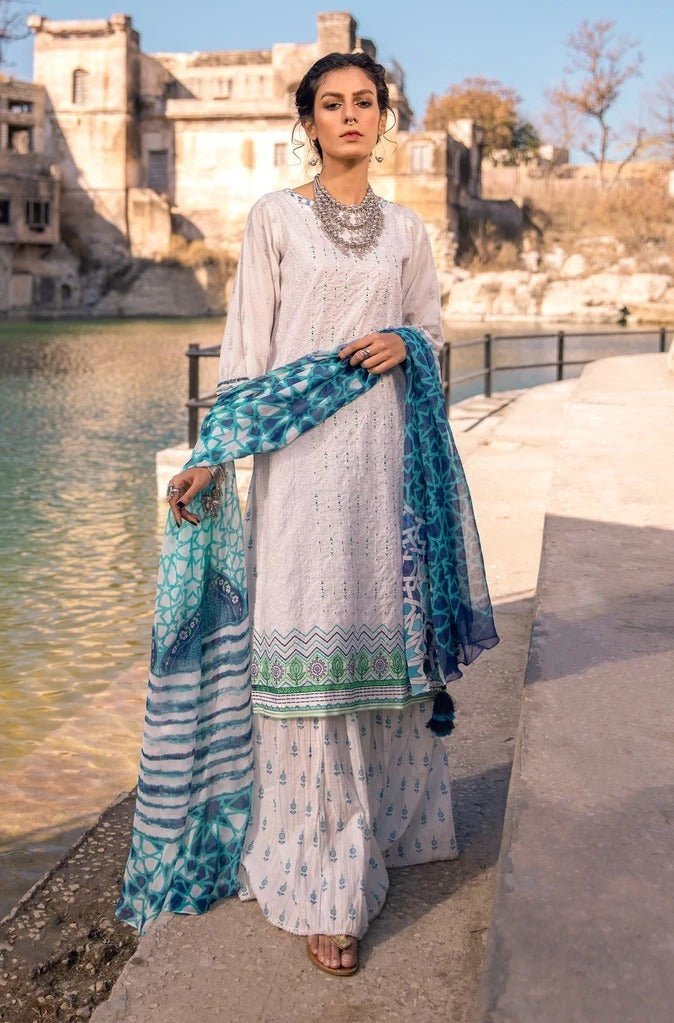 Lakhani Spring 3 Piece Unstitched Embroidered Lawn Suit SG-2106