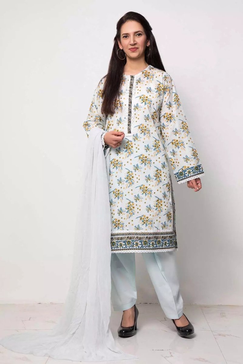 Gul Ahmed 1PC Unstitched Printed Lawn Fabric SL-915-A