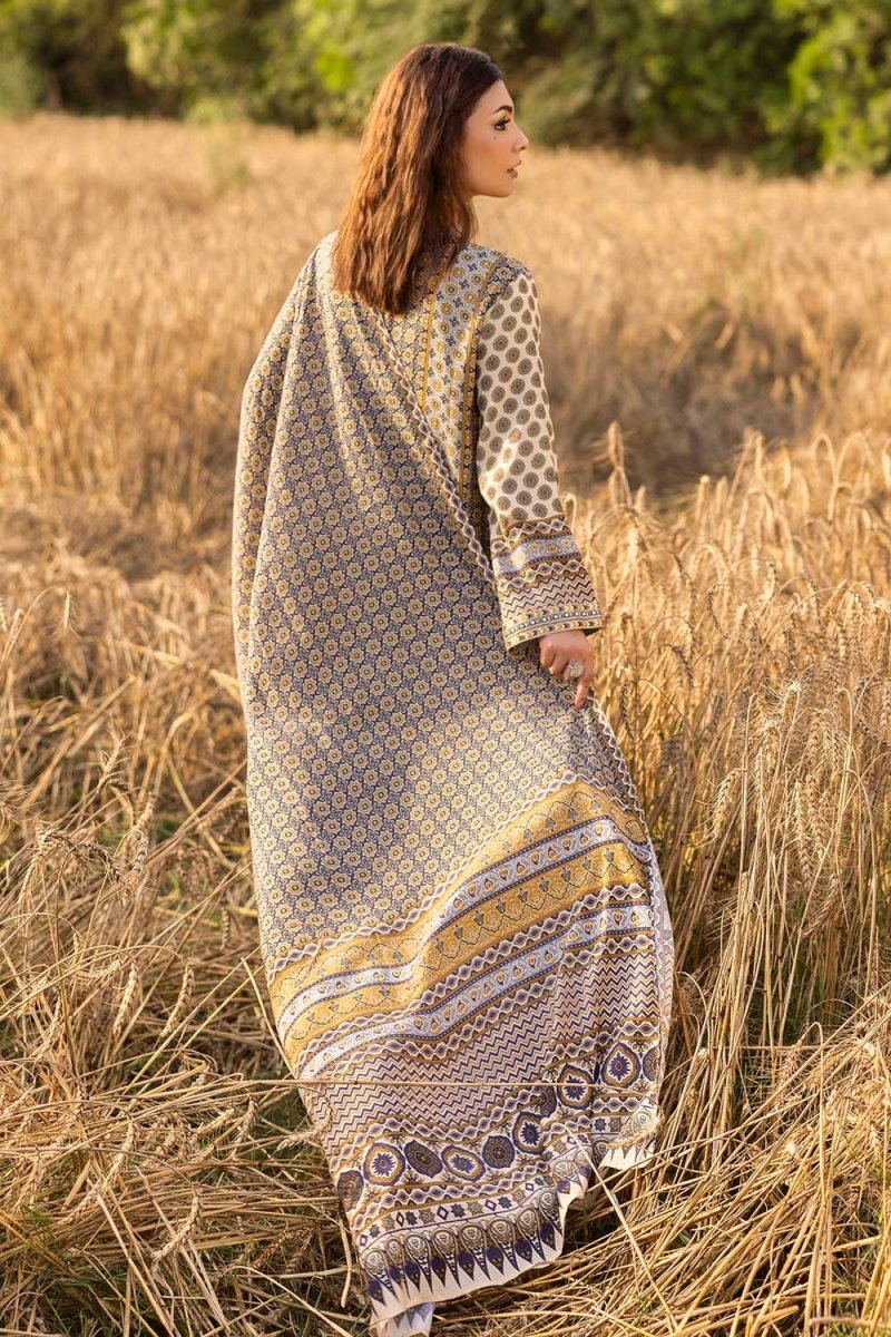 Gul Ahmed 3 Piece Unstitched Embroidered Raw Silk Printed Suit SP-52068