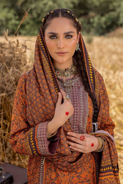 Gul Ahmed 3 Piece Unstitched Embroidered Raw Silk Printed Suit SP-52073