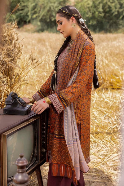 Gul Ahmed 3 Piece Unstitched Embroidered Raw Silk Printed Suit SP-52073