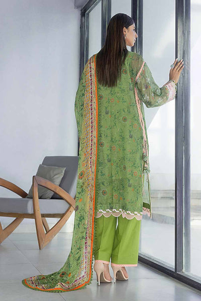 Gul Ahmed 3PC Embroidered Digital Printed Cotton Net Unstitched Suit with Digital Printed Silk Dupatta with Lace SSM-32031