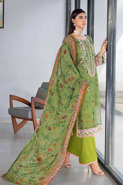 Gul Ahmed 3PC Embroidered Digital Printed Cotton Net Unstitched Suit with Digital Printed Silk Dupatta with Lace SSM-32031