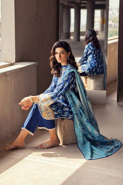 Gul Ahmed 2PC Embroidered Cambric Unstitched Suit with Printed Lawn Dupatta TCE-32001
