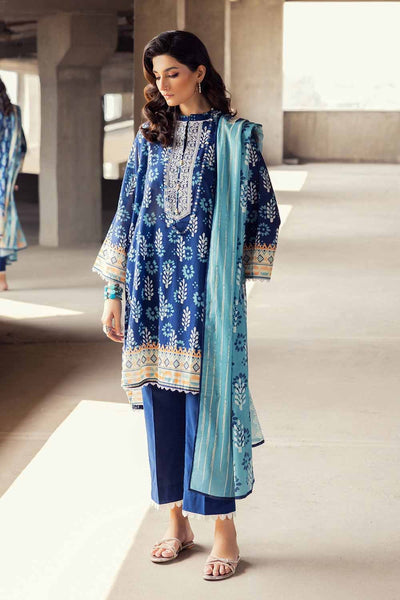 Gul Ahmed 2PC Embroidered Cambric Unstitched Suit with Printed Lawn Dupatta TCE-32001