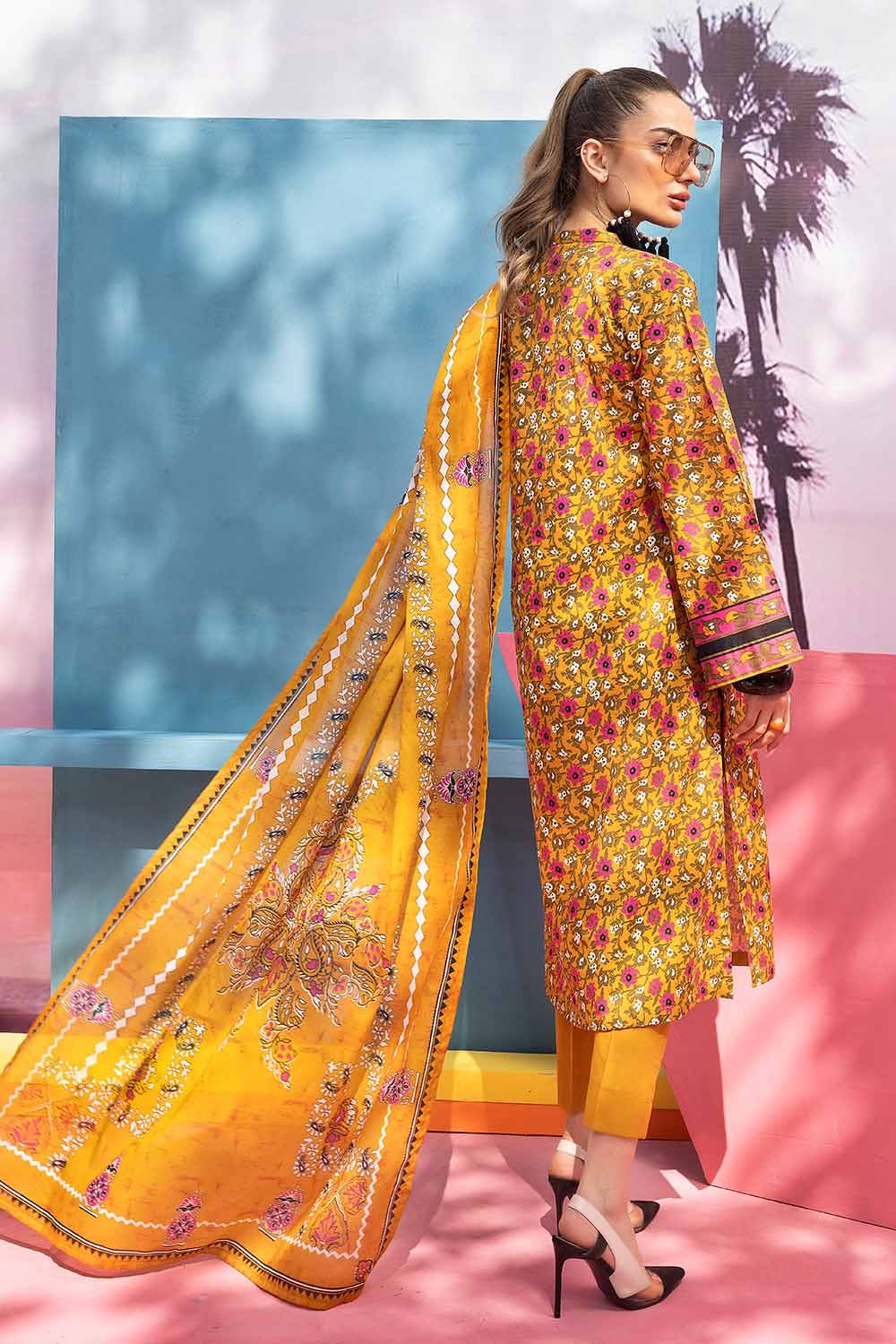 Gul Ahmed 2PC Embroidered Printed Lawn Unstitched Suit TL-32081