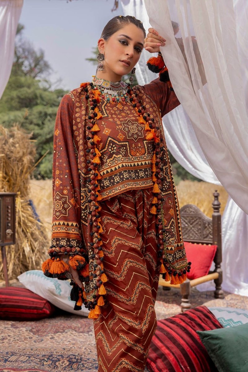Gul Ahmed 2 Piece Unstitched Gold Printed Lawn Suit TL-52144