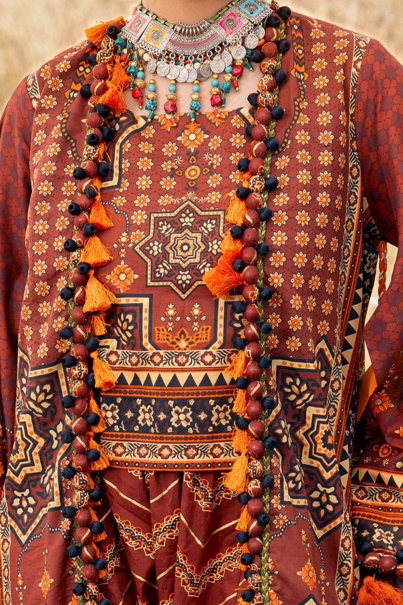 Gul Ahmed 2 Piece Unstitched Gold Printed Lawn Suit TL-52144