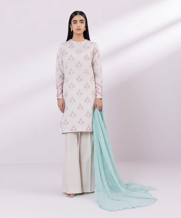 Sapphire 3 Piece Stitched Embroidered Jacquard Suit - U3PE-JQ24V2-8