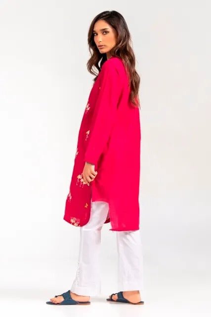 Gul Ahmed Kaaj 01 Piece Stitched Khaddar Dyed Embroidered Shirt WGK-KDW-DY-871