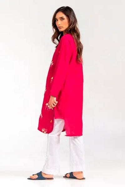 Gul Ahmed Kaaj 01 Piece Stitched Khaddar Dyed Embroidered Shirt WGK-KDW-DY-871