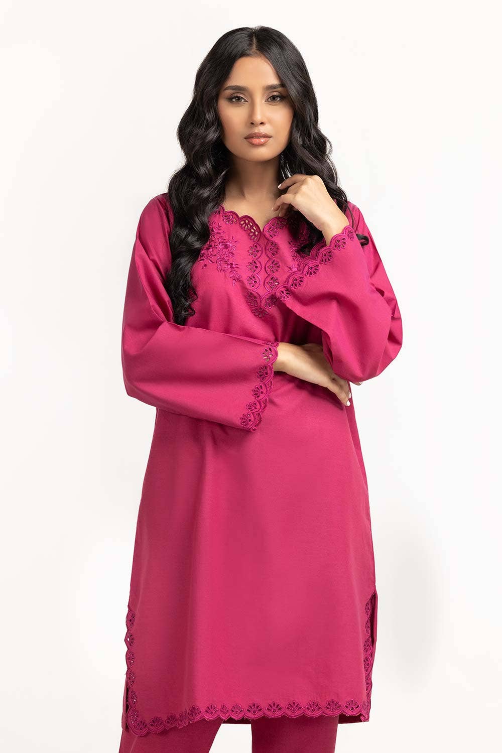 Gul Ahmed 02 Piece Stitched Silk Embroidered Shirt And Trouser WGK-SKS-DE-2760