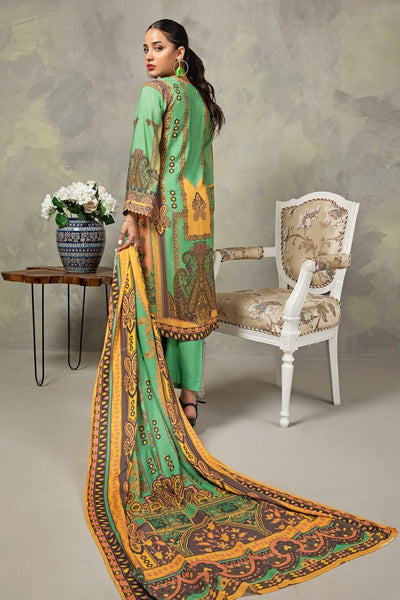 Gul Ahmed 3PC Stitched Digital Printed Linen Shawl Suit WNS-12084