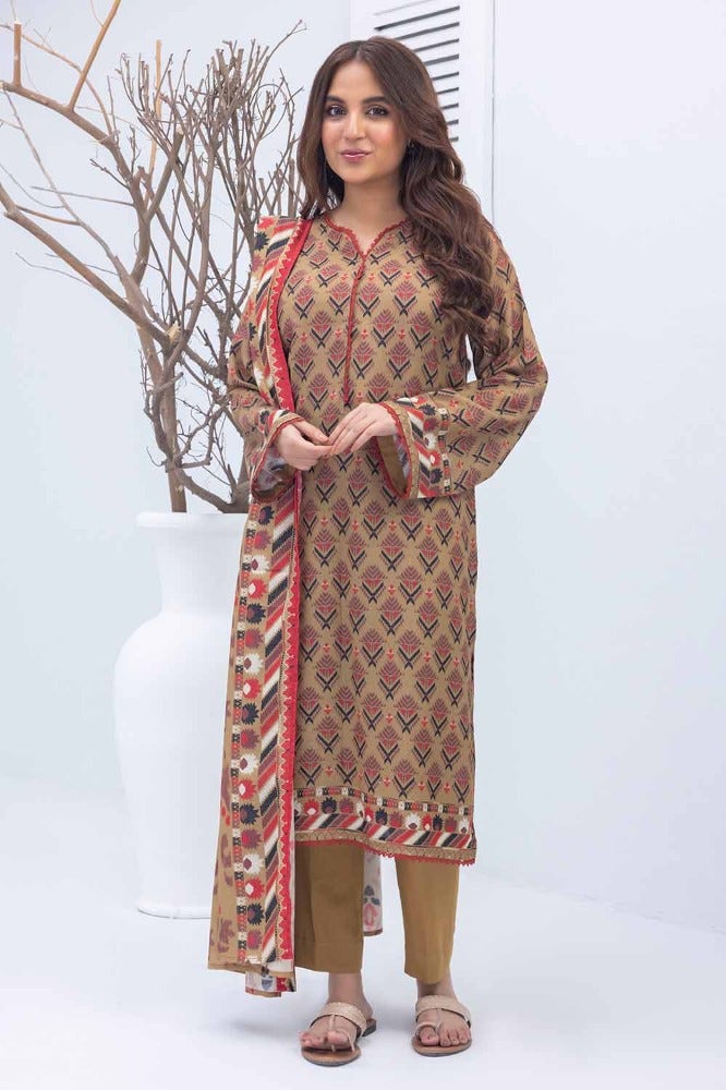 Gul Ahmed 3PC Printed Karandi Stitched Suit WNS-32176 B