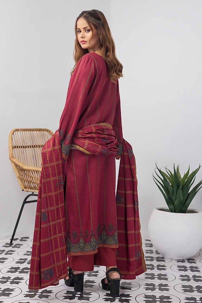 Gul Ahmed 3PC Printed Dhanak Stitched Suit WNS-32185 B