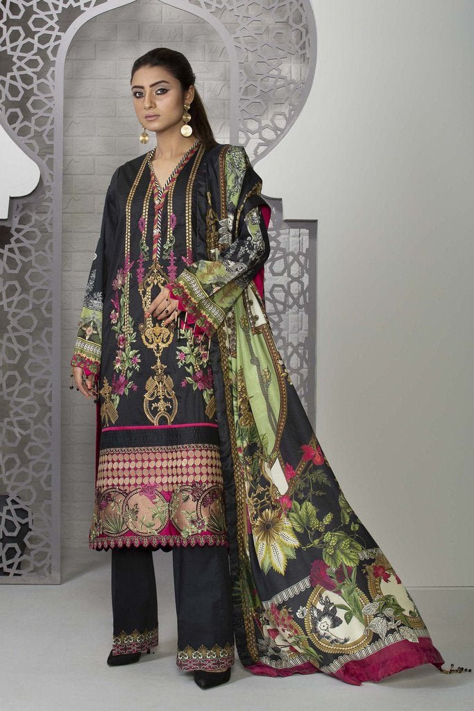 Sapphire 3 Piece Unstitched Embroided Nera - V4