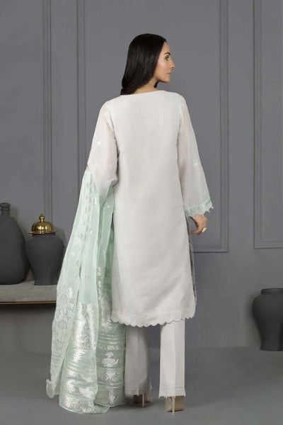 Sapphire 3 Piece Unstitched Embroidered Khaddi Zari Cotton Mint Obsession - V4