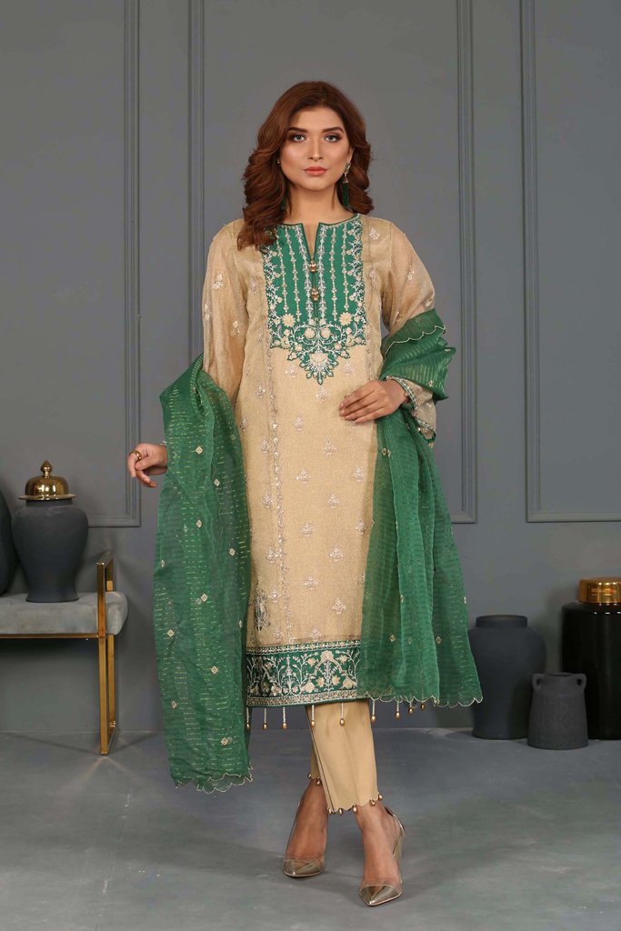 Sapphire 3 Piece Unstitched Embroidered Soft Escape - V4