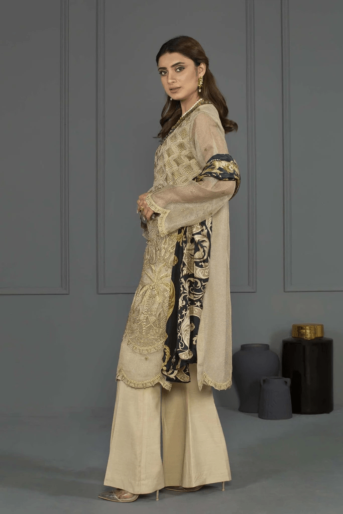 Sapphire 3 Piece Unstitched Embroidered Khaddi Zari Sunstone - V4